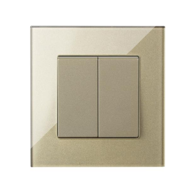 Tempered Glass Panel 2 Gang 2 Way Wall Switch for industrial use