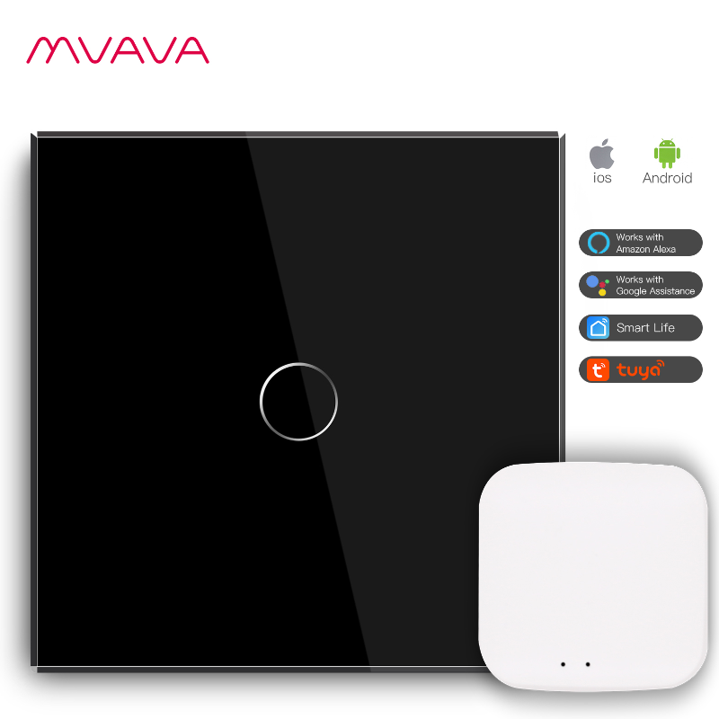 Tuya Smart switch for home Zigbee Wall Touch Switch 1 Gang Glass Panel without Neutral