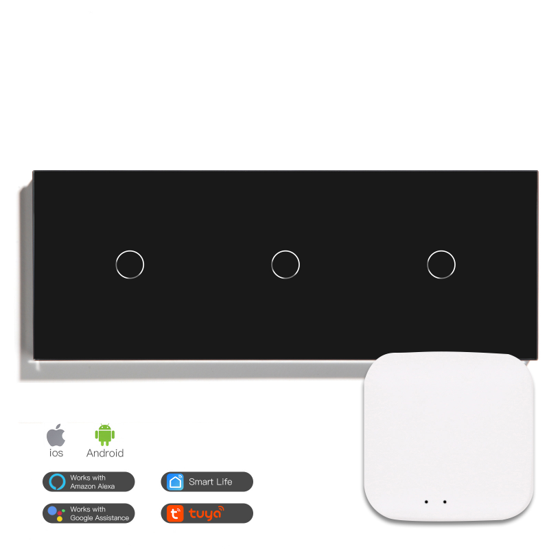 Smart Home Automation Device Zigbee 3.0 Tuya Controller System triple 1 Gang Smart Light LED Switch