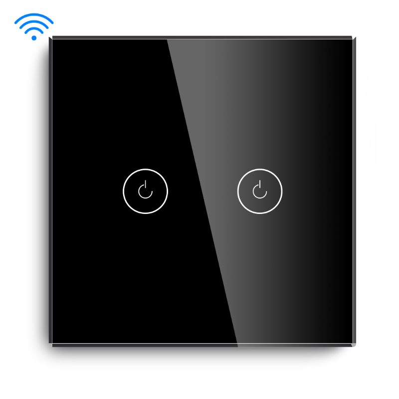 MVAVA 2 gang 600W Alexa Google Home tuya smart home Electrical Smart Switch Smart Life WIFI Touch Switch Wall Light Switch