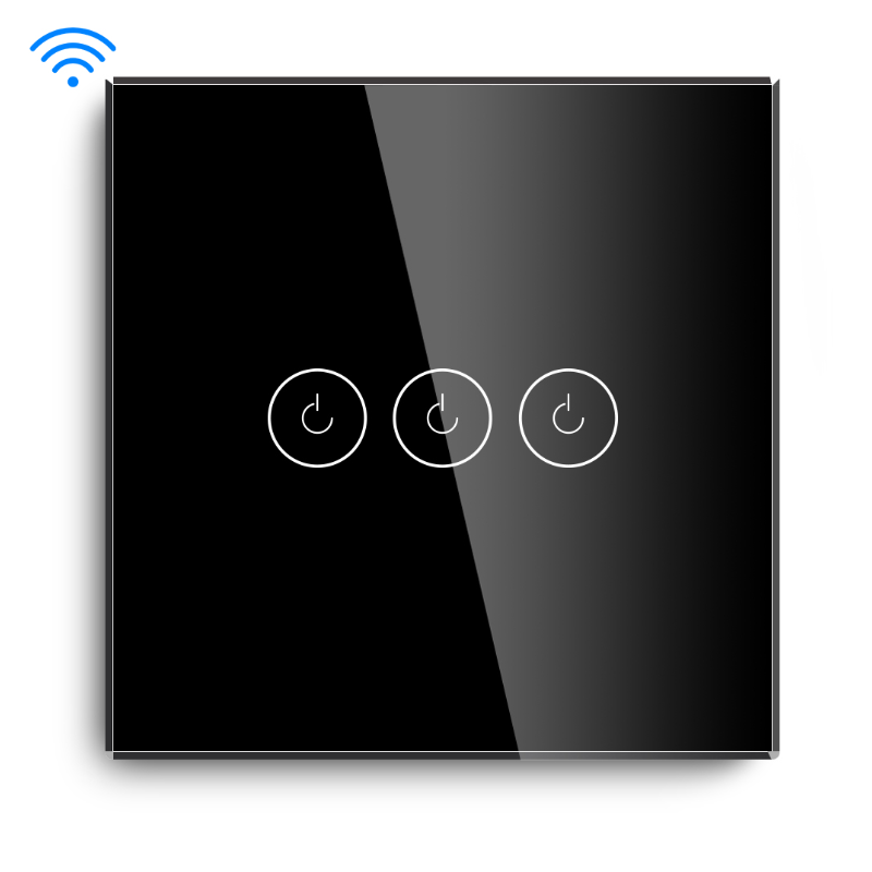 MVAVA 3 gang 600W Alexa Google Home tuya smart home Electrical Smart Switch Smart Life WIFI Touch Switch Wall Light Switch