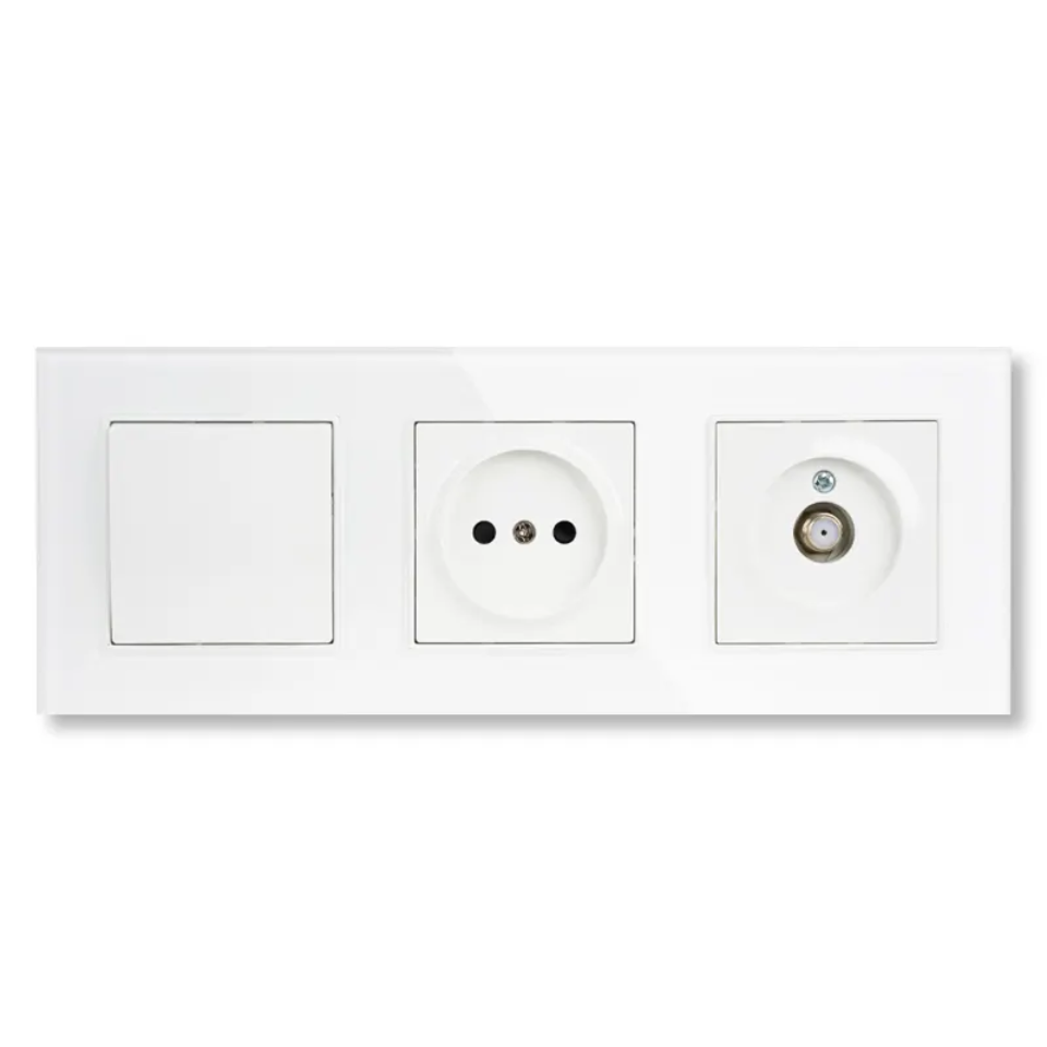 Retro Electrical French Wall Power Socket 1 Gang Sockets and Switches with TV - MVAVA