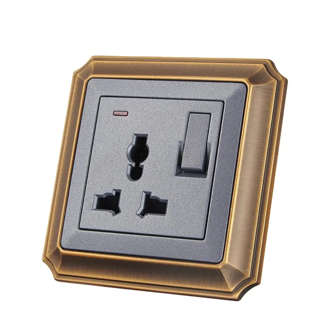 Bronze Electrical Wall Plug Switch Socket UK Standard 13A 250V - MVAVA