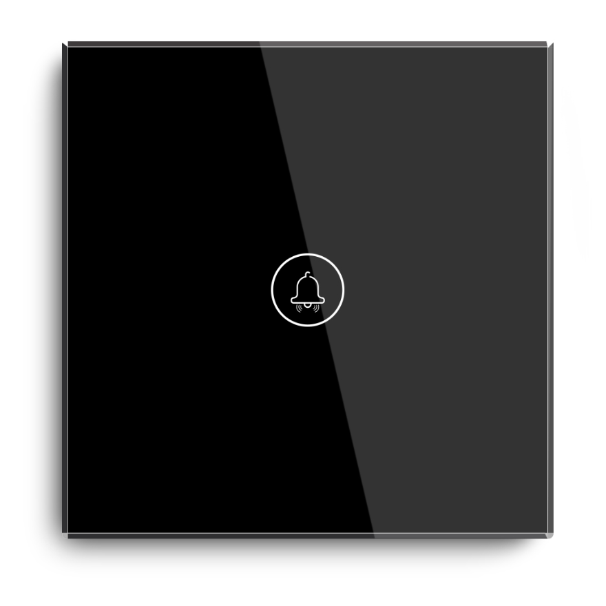 Black/Gold/White Tempered Glass Panel Touch Doorbell